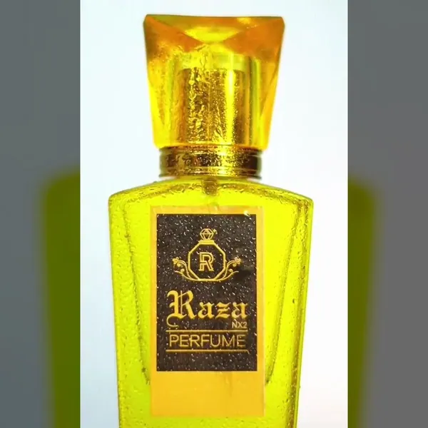 Lavender Oud, shown in a Raza house bottle